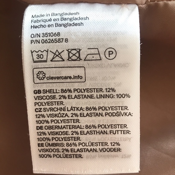 H&M tan button up peacoat size 0 neutral trendy closet staple office career - Picture 12 of 13